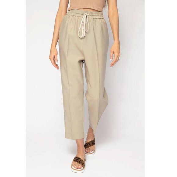 Forte Forte Sand-Washed Drawstring Khaki Trousers Euro Old Money Luxury Pants - Picture 3 of 12